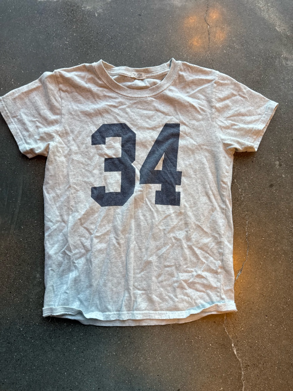Brandy Melville Heather Gray Tee with Navy '34' Graphic
